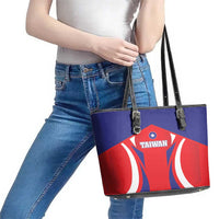 Custom Taiwan Leather Tote Bag Taiwanese Sporty Flag Style - Wonder Print Shop