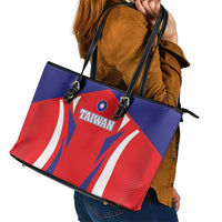 Custom Taiwan Leather Tote Bag Taiwanese Sporty Flag Style - Wonder Print Shop
