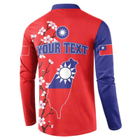 Personalized Proud To Be Taiwanese Button Sweatshirt Flag Map Plum Blossom - Wonder Print Shop