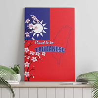 Personalized Proud To Be Taiwanese Canvas Wall Art Flag Map Plum Blossom - Wonder Print Shop