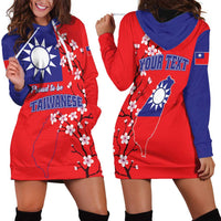 Personalized Proud To Be Taiwanese Hoodie Dress Flag Map Plum Blossom - Wonder Print Shop