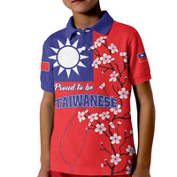 Personalized Proud To Be Taiwanese Kid Polo Shirt Flag Map Plum Blossom - Wonder Print Shop