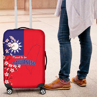 Personalized Proud To Be Taiwanese Luggage Cover Flag Map Plum Blossom - Wonder Print Shop