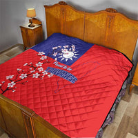 Personalized Proud To Be Taiwanese Quilt Flag Map Plum Blossom - Wonder Print Shop