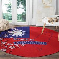 Personalized Proud To Be Taiwanese Round Carpet Flag Map Plum Blossom