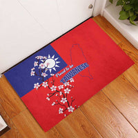 Personalized Proud To Be Taiwanese Rubber Doormat Flag Map Plum Blossom - Wonder Print Shop