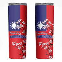 Proud To Be Taiwanese Skinny Tumbler Flag Map Plum Blossom - Wonder Print Shop