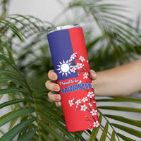 Proud To Be Taiwanese Skinny Tumbler Flag Map Plum Blossom - Wonder Print Shop