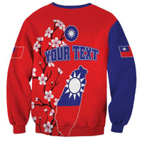 Personalized Proud To Be Taiwanese Sweatshirt Flag Map Plum Blossom - Wonder Print Shop