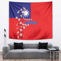 Personalized Proud To Be Taiwanese Tapestry Flag Map Plum Blossom - Wonder Print Shop