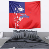 Personalized Proud To Be Taiwanese Tapestry Flag Map Plum Blossom - Wonder Print Shop