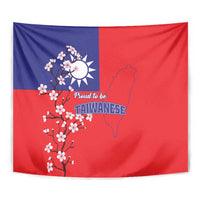 Personalized Proud To Be Taiwanese Tapestry Flag Map Plum Blossom - Wonder Print Shop