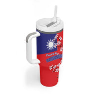Proud To Be Taiwanese Tumbler With Handle Flag Map Plum Blossom - Wonder Print Shop