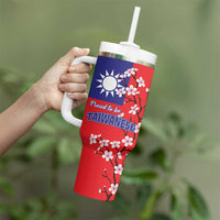 Proud To Be Taiwanese Tumbler With Handle Flag Map Plum Blossom - Wonder Print Shop