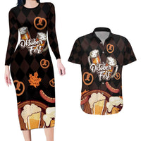 Oktoberfest German Beer Festival Celebration Couples Matching Long Sleeve Bodycon Dress and Hawaiian Shirt - Wonder Print Shop