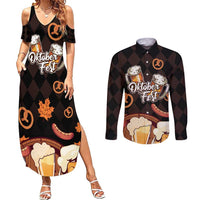 Oktoberfest German Beer Festival Celebration Couples Matching Summer Maxi Dress and Long Sleeve Button Shirt - Wonder Print Shop