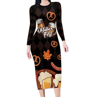 Oktoberfest German Beer Festival Celebration Long Sleeve Bodycon Dress - Wonder Print Shop