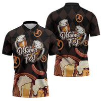 Oktoberfest German Beer Festival Celebration Zipper Polo Shirt - Wonder Print Shop