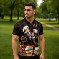 Oktoberfest German Beer Festival Celebration Zipper Polo Shirt - Wonder Print Shop