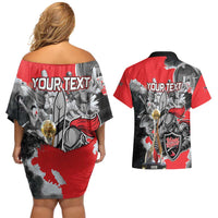 Personalized Trinbago Cricket Knight Riders Champion Couples Matching Off Shoulder Short Dress and Hawaiian Shirt - Wonder Print Shop