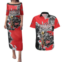 Personalized Trinbago Cricket Knight Riders Champion Couples Matching Puletasi and Hawaiian Shirt - Wonder Print Shop