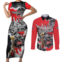 Personalized Trinbago Cricket Knight Riders Champion Couples Matching Short Sleeve Bodycon Dress and Long Sleeve Button Shirt - Wonder Print Shop