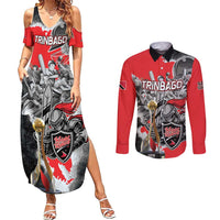 Personalized Trinbago Cricket Knight Riders Champion Couples Matching Summer Maxi Dress and Long Sleeve Button Shirt - Wonder Print Shop