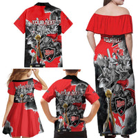 Personalized Trinbago Cricket Knight Riders Champion Family Matching Off Shoulder Maxi Dress and Hawaiian Shirt - Wonder Print Shop