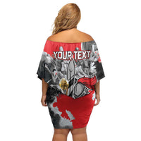 Personalized Trinbago Cricket Knight Riders Champion Family Matching Off Shoulder Short Dress and Hawaiian Shirt - Wonder Print Shop