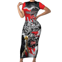 Personalized Trinbago Cricket Knight Riders Champion Short Sleeve Bodycon Dress - Wonder Print Shop