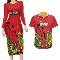 Personalized Amazon Warriors Champion Guyana Cricket Couples Matching Long Sleeve Bodycon Dress and Hawaiian Shirt - Wonder Print Shop