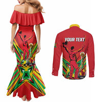 Personalized Amazon Warriors Champion Guyana Cricket Couples Matching Mermaid Dress and Long Sleeve Button Shirt - Wonder Print Shop