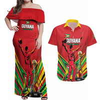 Personalized Amazon Warriors Champion Guyana Cricket Couples Matching Off Shoulder Maxi Dress and Hawaiian Shirt - Wonder Print Shop