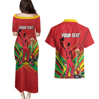 Personalized Amazon Warriors Champion Guyana Cricket Couples Matching Puletasi and Hawaiian Shirt - Wonder Print Shop
