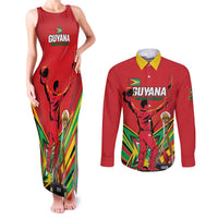 Personalized Amazon Warriors Champion Guyana Cricket Couples Matching Tank Maxi Dress and Long Sleeve Button Shirt - Wonder Print Shop