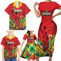 Personalized Amazon Warriors Champion Guyana Cricket Family Matching Short Sleeve Bodycon Dress and Hawaiian Shirt - Wonder Print Shop