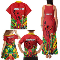 Personalized Amazon Warriors Champion Guyana Cricket Family Matching Tank Maxi Dress and Hawaiian Shirt - Wonder Print Shop