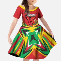 Personalized Amazon Warriors Champion Guyana Cricket Kid Short Sleeve Dress - Wonder Print Shop