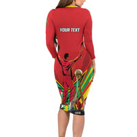 Personalized Amazon Warriors Champion Guyana Cricket Long Sleeve Bodycon Dress - Wonder Print Shop
