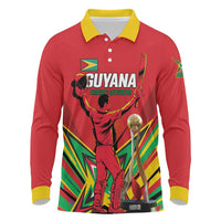 Personalized Amazon Warriors Champion Guyana Cricket Long Sleeve Polo Shirt - Wonder Print Shop
