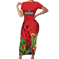 Personalized Amazon Warriors Champion Guyana Cricket Short Sleeve Bodycon Dress - Wonder Print Shop