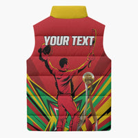 Personalized Amazon Warriors Champion Guyana Cricket Sleeveless Puffer Jacket - Wonder Print Shop