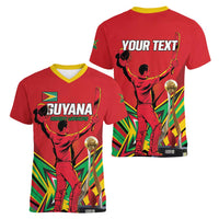 Personalized Amazon Warriors Champion Guyana Cricket Women V-Neck T-Shirt - Wonder Print Shop