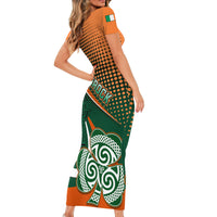 Ireland Rugby Short Sleeve Bodycon Dress Irish Shamrock Go 2023 World Cup - Wonder Print Shop
