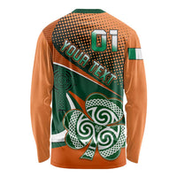 Custom Ireland Rugby Long Sleeve Shirt Irish Shamrock Go 2023 World Cup LT01