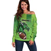 Dragones Guatemala Rugby Custom Off Shoulder Sweater Te esperamos - Wonder Print Shop