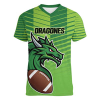 Dragones Guatemala Rugby Custom Women V-Neck T-Shirt Te esperamos - Wonder Print Shop