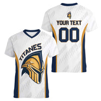 Titanes Guatemala Rugby Custom Women V-Neck T-Shirt Estamos de regreso - Wonder Print Shop