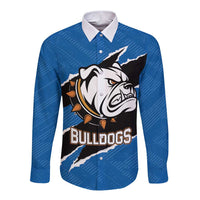 Bulldogs Guatemala Rugby Custom Long Sleeve Button Shirt Seguimos Creciendo - Wonder Print Shop