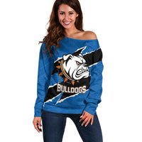 Bulldogs Guatemala Rugby Custom Off Shoulder Sweater Seguimos Creciendo - Wonder Print Shop